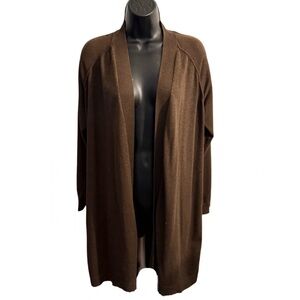 89th & Madison Deep Brown Open Cardigan